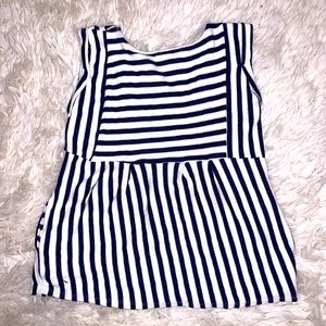 Impeccable Pig Navy and White Striped Blouse